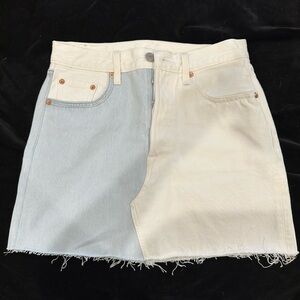 Levi’s Deconstructed Two-Tone Denim Skirt, size 25